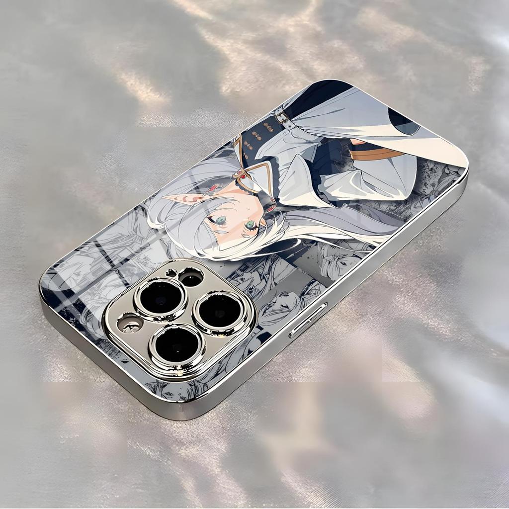 Аниме Фрирен, после конца путешествия Чехол для телефона Для iPhone17 16 16e 15 14 13 12Plus Mini Pro Max Гальванизированный стеклянный Чехол для телефона