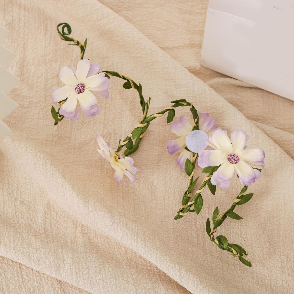 Венок в лесном стиле, красивые искусственные цветы, аксессуары, венок