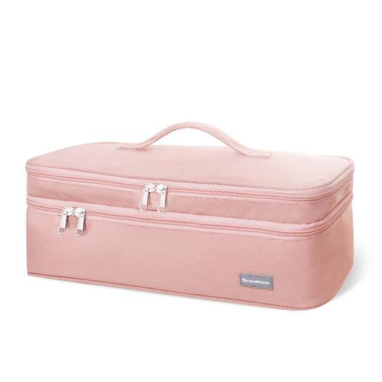 Hair Dryer Storage Bag Double Layers Large Capacity Portable Handle Zipper Solid Color Travel Women Hairdryer Accessories Organizer Carrying Case