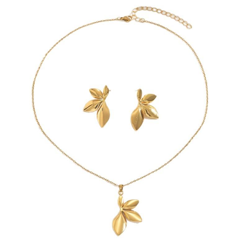 Popular Necklace Earrings Jewelry Set Women's Premium Sense Pendant Premium Earrings Jewelry Set