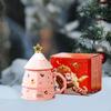 Керамическая рождественская кружка для кофе, напитков, с крышкой и ручкой, молочная, уникальная, милая, рождественская