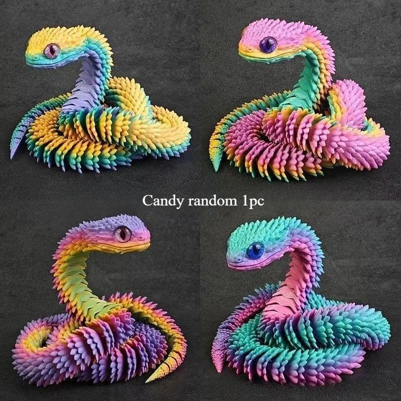3D-печатная фигурка змеи с подвижным суставом, имитация змеи, креативное украшение для домашнего офиса, настольные подарки на Новый год 2025, поделки, подарок