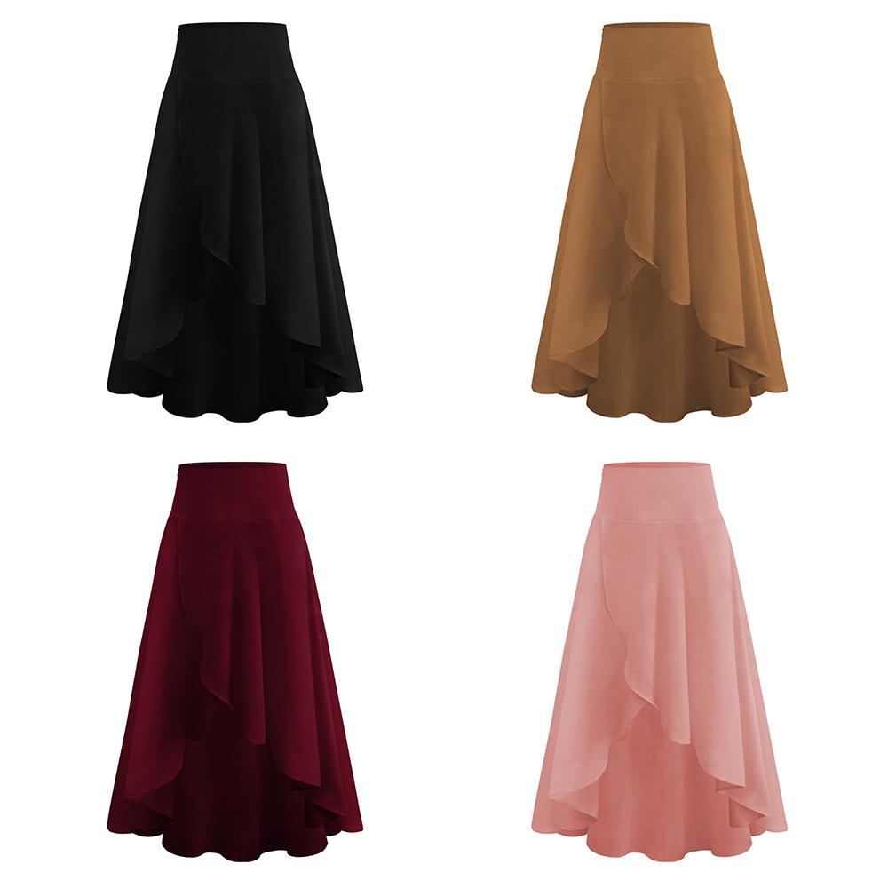 Женская полуюбка нестандартной формы с рюшами по краям Элегантное и элегантное висячее платье Модная летняя новинка