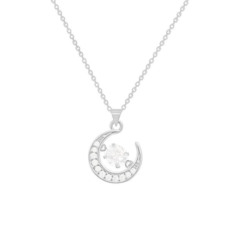 Japanese & Korean Moon Necklace for Women - Ins Style, Unique Design, Inlaid Diamond Choker, Trendy Accessory