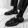 Summer New Men Gladiators Black White Patented Leather Casual Shoes Breathable Beach Sandals Outdoor Slippers Plus Size