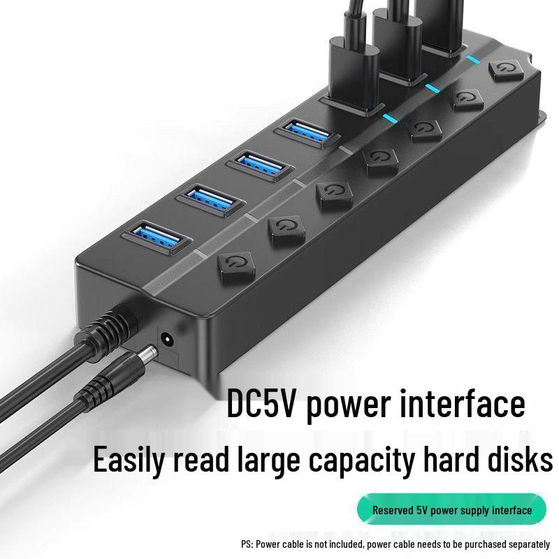 Семипортовый USB-хаб с переключателем для расширения настольных и портативных компьютеров