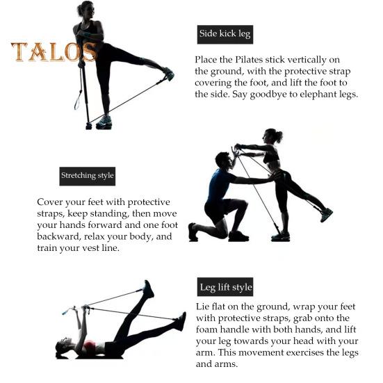 Пилатес Бар с лентой сопротивления Силовая тренировка Растяжка тела Ноги Бедра Талия Руки Упражнение Бар Домашний спортзал Тренировка Мужчины Женщины Фитнес-оборудование