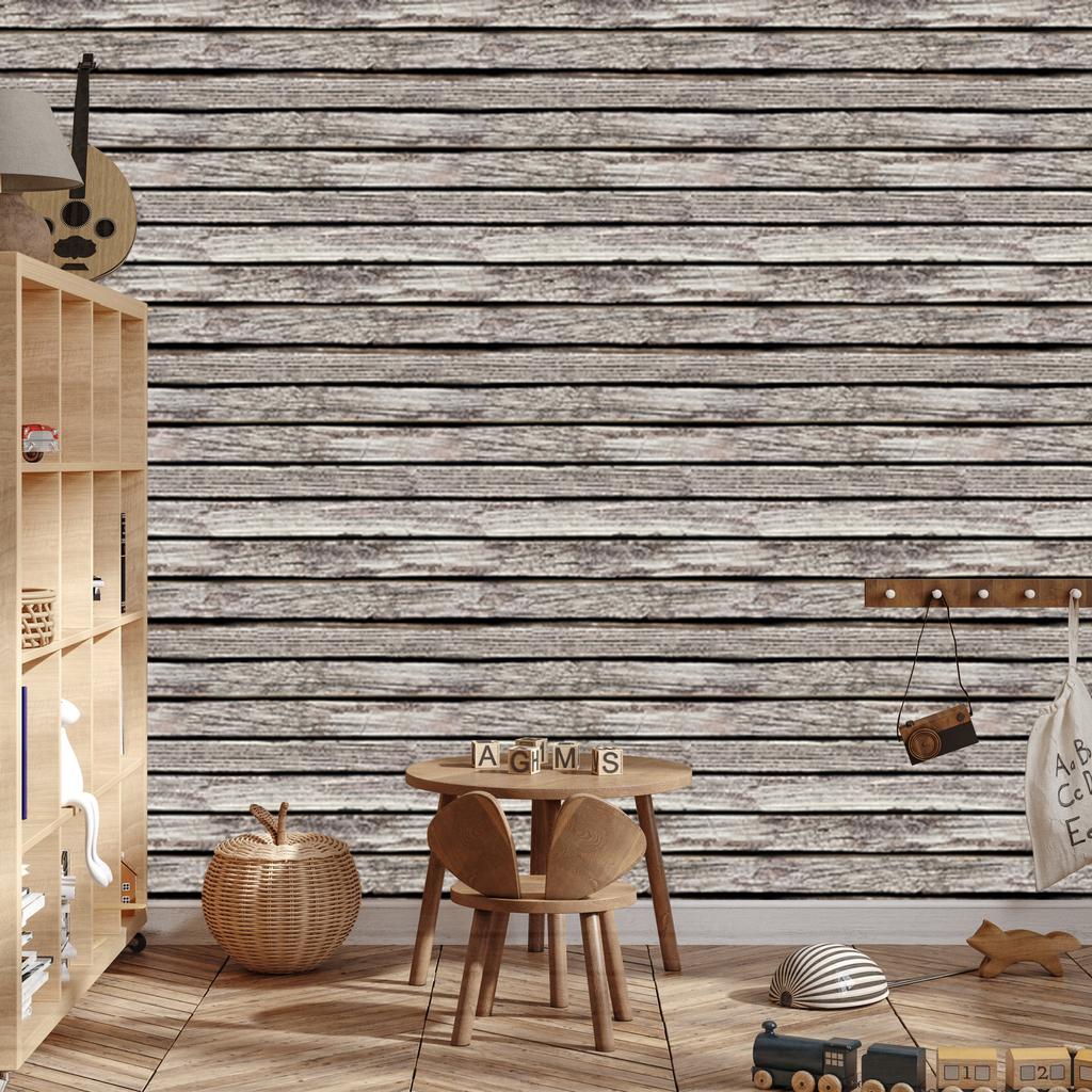 Wallpaper Old horizontal wooden boards for living room and bedroom 50x1000