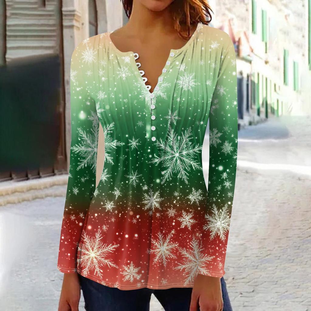 Рубашки с длинным рукавом для женщин, осенняя мода, нарядные повседневные блузки, модные плиссированные туники, топы для леггинсов, Рождество
