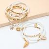 Handmade Beach Foot Jewelry Pendants Bohemian Style Beaded Vacation Anklet Set Sea Shell Starfish 8-Piece  Jewelry Accessory
