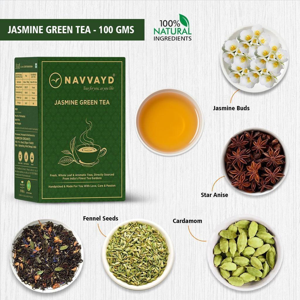 Green Tea with Jasmine (100 G), Jasmine Green Tea Navvayd