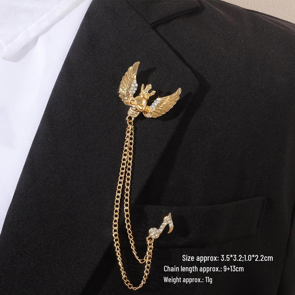 Baroque Rhinestone Pearl Corsage Necklace Brooch - Retro British Court Suit Accessory