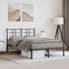 VidaXL Metal Bed Frames with Headboard, Double Bed with Slat Base, Adult Bed with Footboard, Bedroom Furniture, 355558