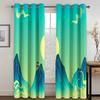 Китайский стиль, китайская живопись, пейзаж, облако, высокая затемняющая занавеска для спальни, гостиной, окна отеля, плотная драпировка, 2 панели