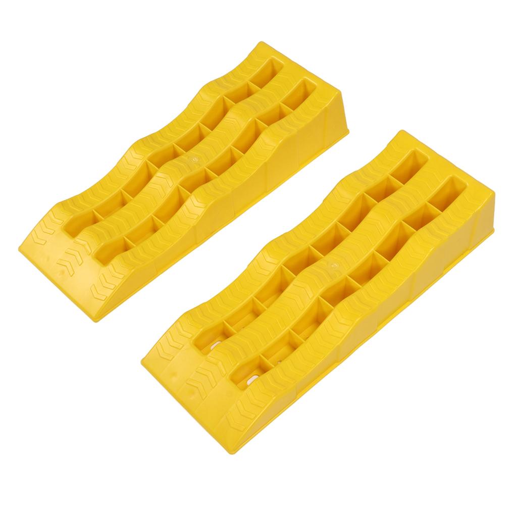 1 Pair RV Leveling Ramps 3 Stage Yellow Trailer Camper Wheel Chocks for Stabilizing Uneven Ground an