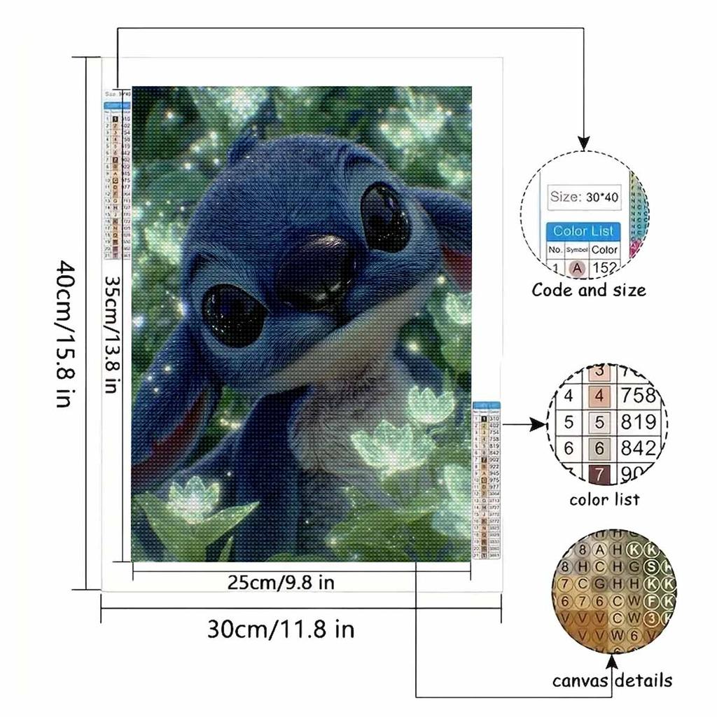 DIY Diamond Painting Lovely Stitch Cross Stitch Kit Mosaic Art Diamond Painting Full Circle Diamond Home Decoration