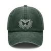 Vintage Baseball Cap - Trendy Unisex Butterfly Print Dark Grey Polyester Adjustable Breathable Curved Brim Casual Daily Wear Baseball Hat, Dad Cap,