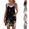 Женское модное летнее платье с принтом и свободным рукавом и карманом с V-образным вырезом