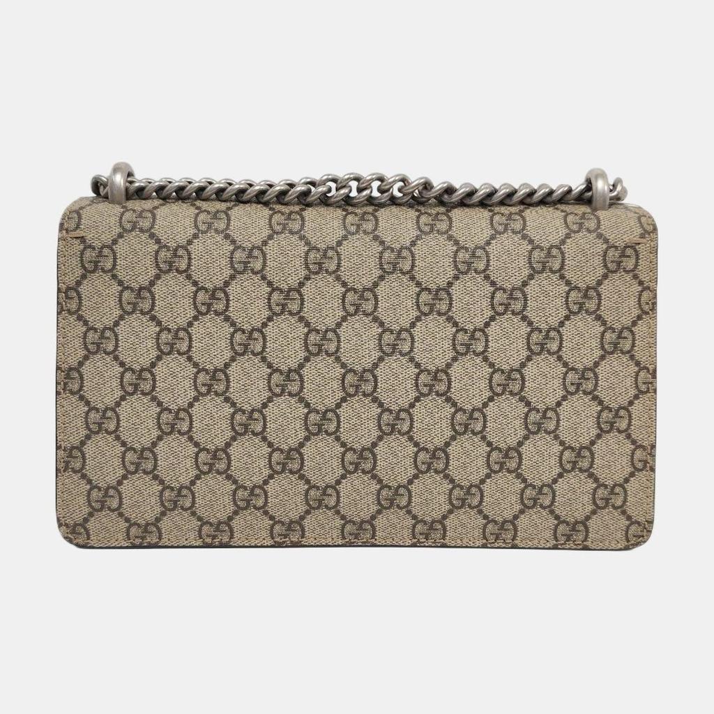 [Pre-Owned] Dionysus Tiger Head Double G Monogram Canvas And Leather Flap Chain Bag - Excellent #1MYAZPE