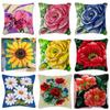Flower Plant Series Embroidery Pillow Latch Hook Cross Stitch Segment Embroidery Kit Smyrna Package Carpet Latch Hook Rug Kits