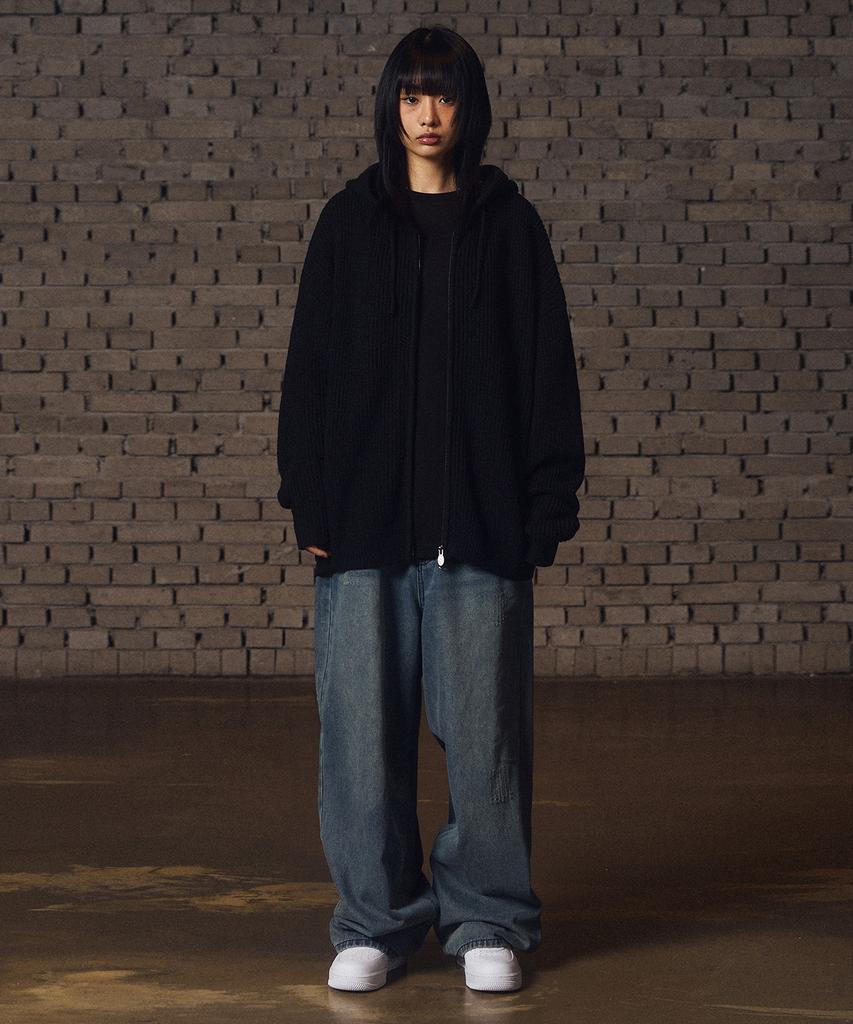 FILLUMINATE Subdude Knit Hooded Zip-Up - Ivory