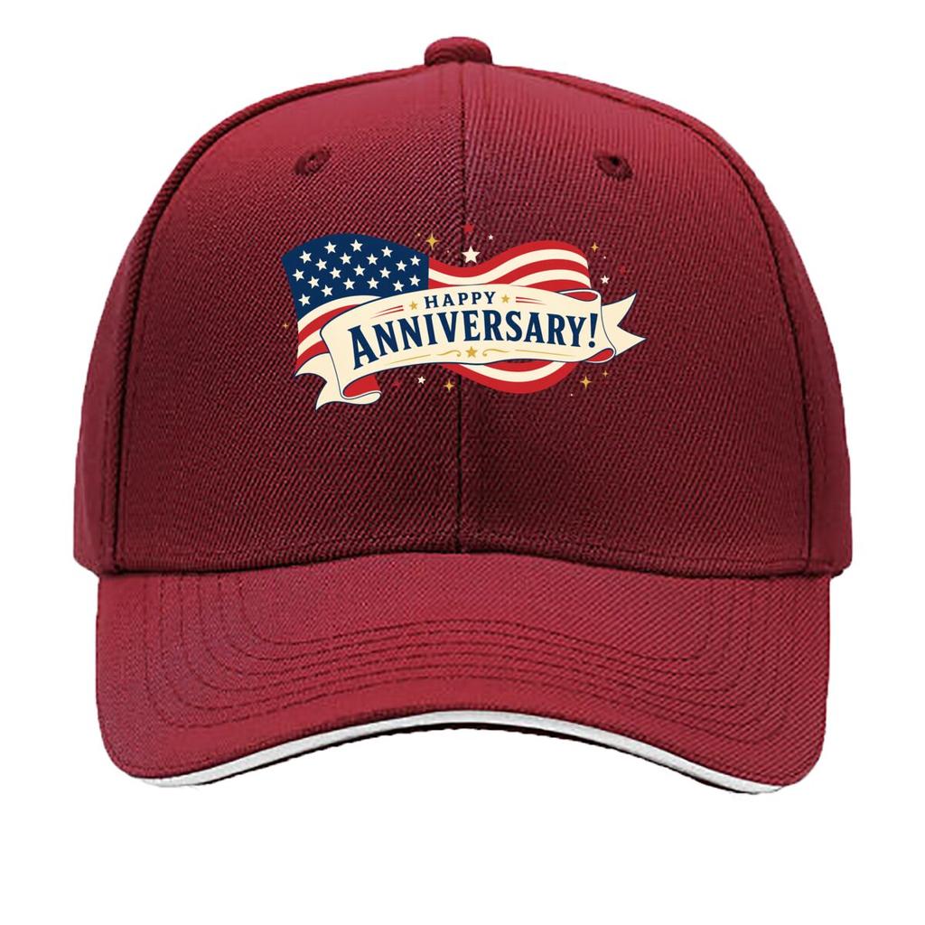 Patriotic Ribbon Stars Anniversary G Sandwich Baseball Cap Sun Cap Outdoor Workouts Hat
