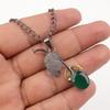 Зеленый оникс Драгоценный камень Серебро 925 пробы Ручной работы Подвеска в форме листа для женщин PP-55-17