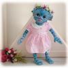 Кукла NPK Tinky Avatar 16" с розовой клетчатой юбкой, 3D-роспись, ручная работа