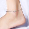 925 Sterling Silver Prevent Allergy Anklet Bracelet 2 Layers Heart Charm Women Summer Charm Link Chain Beach Foot Anklet Gifts