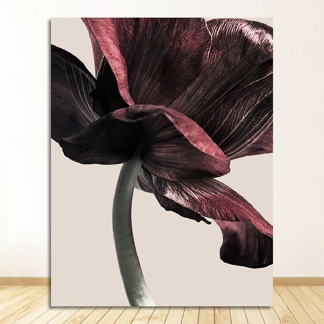 Canvas Painting Botanical Floral Nordic Poster Print Wall Art Picture Modern Living Room Decor Scandinavian Red Flower Plant