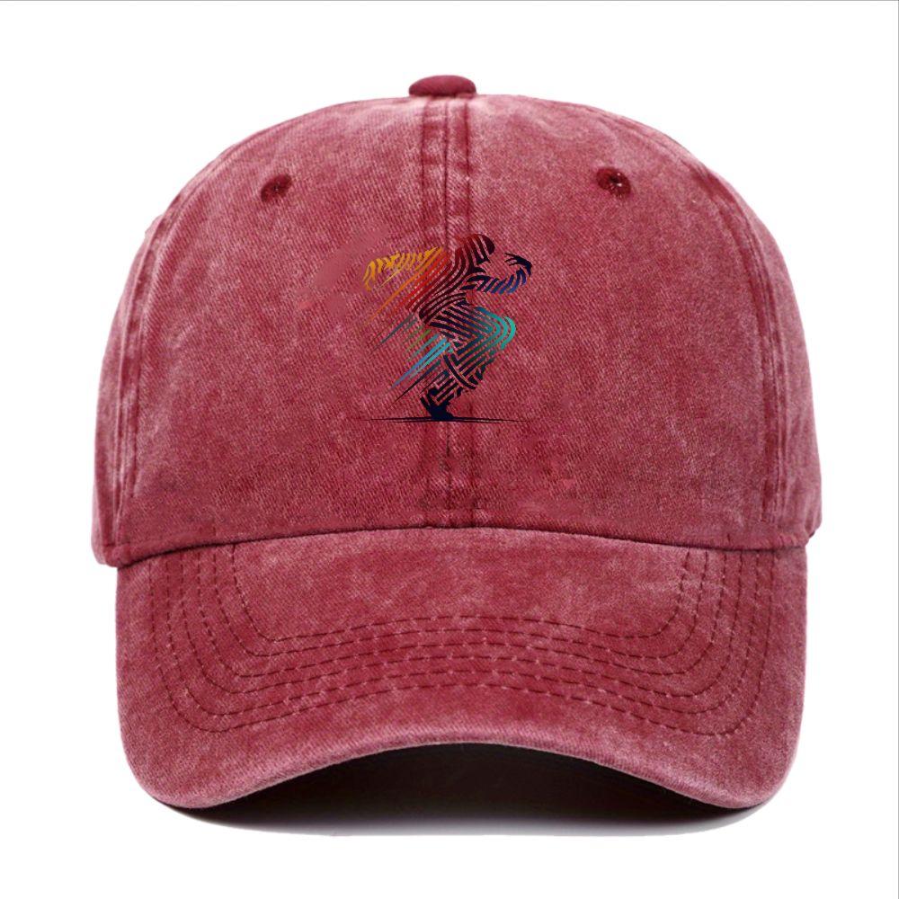 pc Retro Washed Distressed Baseball Cap Unisex Abstract Print Baseball Cap Daily Outdoor Wear