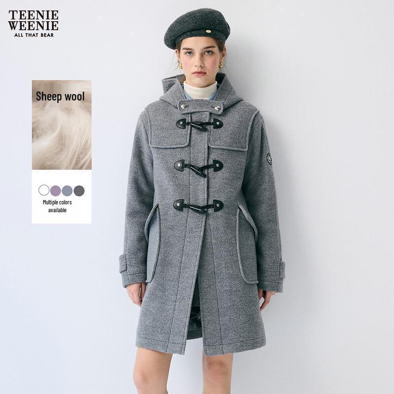 Teenie Weenie Женское пальто с капюшоном из смесовой шерсти