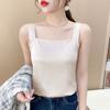 Женский жилет с квадратным воротником без рукавов, гладкие топы, однотонные, дышащие, повседневные, майки, повседневная одежда