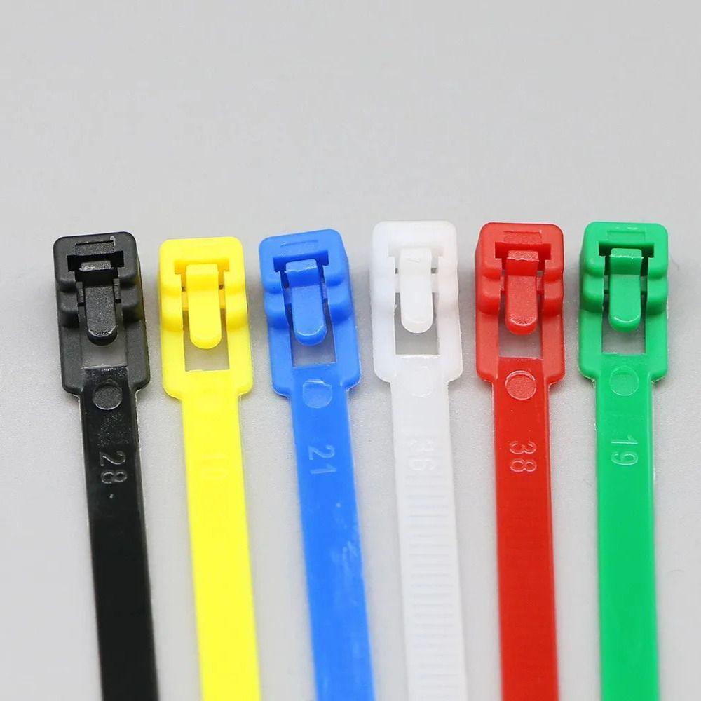 100pcs Random Colors Bundle Belt Reusable Strapping Tape Household Goods Cable Ties  Garden