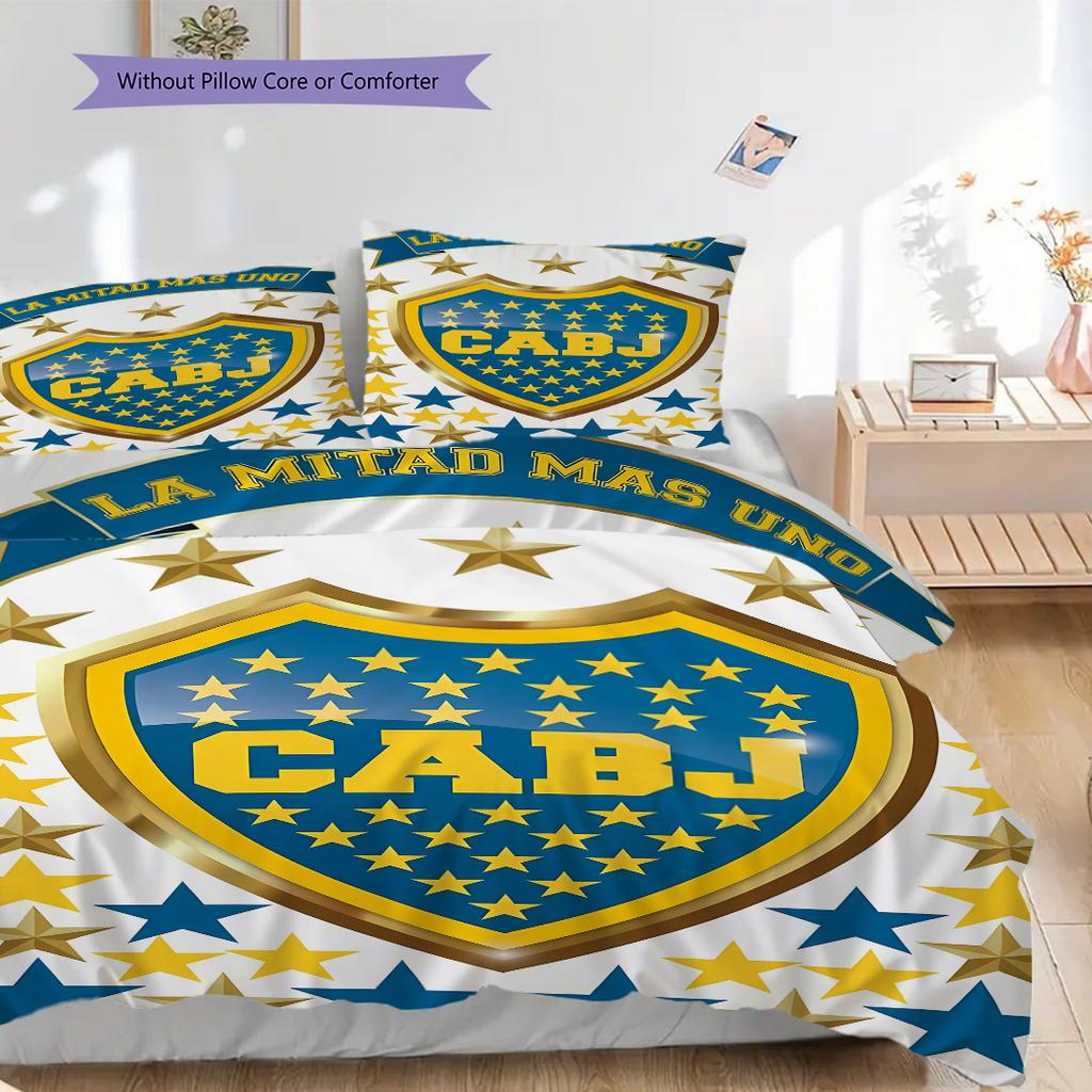 Boca Juniors Pattern Bedding Quilt Set Quilt Cover Pillowcase Home Decoration Birthday Gift (1 * duvet cover + 2 * pillowcase, without core)
