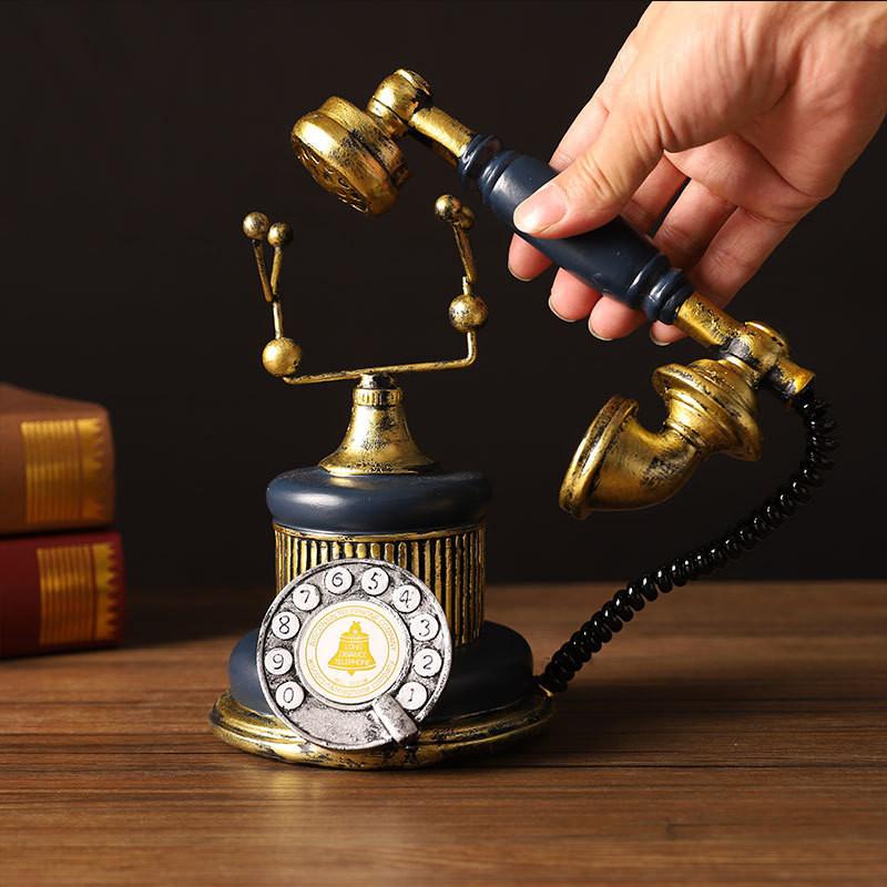 Смола Телефон Классическое произведение искусства для декора гостиной, книжной полки, ТВ-тумбы