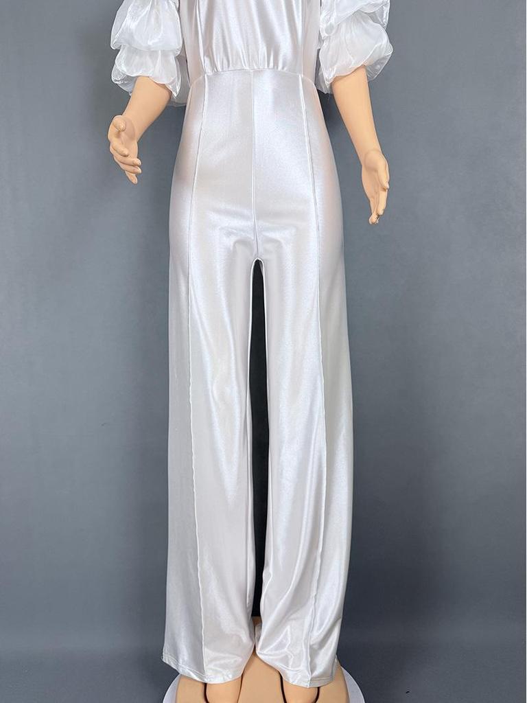 Женский комбинезон с одним плечом и многослойным рукавом, вечернее платье 5813