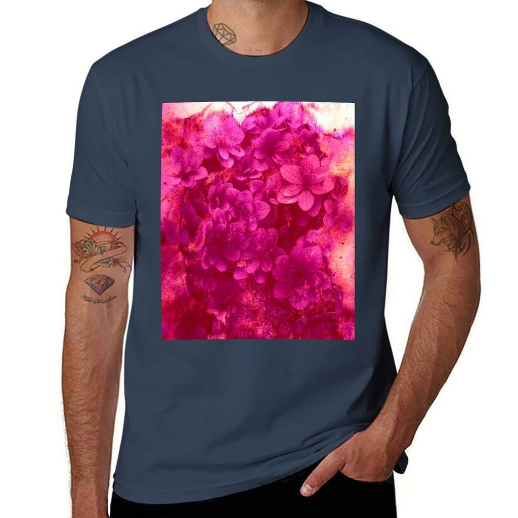 Small Fuchsia Flowers Tshirt Large Size Soft Cotton Tshirt