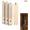 Set of 3 Wooden Wall Thermometers for Indoor or Outdoor, Home, Office, Garden