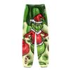 Women's Christmas  Print Trousers With Drawstring Cuffs Casual Pants And Pajamas