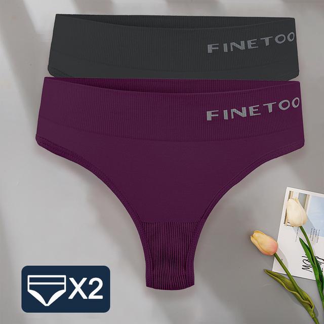 FINETOO 2 шт./компл. M-XXL Bodyshaper трусики-стринги женское тонкое нижнее белье женское нижнее белье сексуальные женские стринги трусы с высокой талией