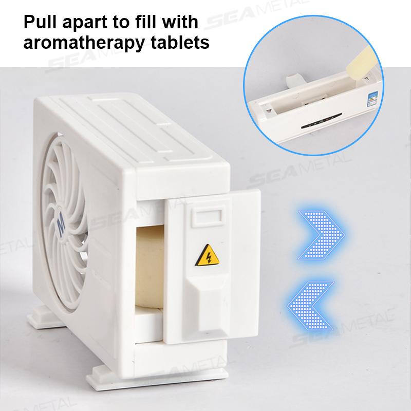 SEAMETAL Air Conditioner Shape Fragrance Solar Energy Rotation Diffuser Car Air Freshener Refill Stick Dashboard Turntable Air Freshener