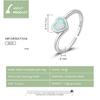 Bamoer Authentic 925 Sterling Silver Heart-Shaped Opal Ring for Women Adjustable Love Ring Fine Jewelry Valentine's Day Gift