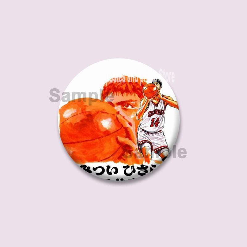 Anime Hanamichi Sakuragi Kaede Rukawa Coin Badge Cartoon Role Playing Brooches on Backpack Jewelry Pins Accessories Friend Gifts
