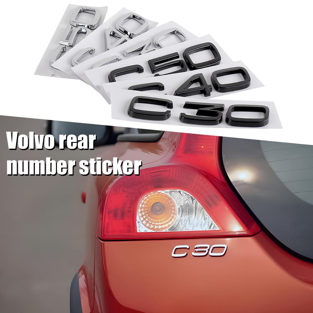 AABJE1 For VOLVO Rdesign C30 C50 C40 AWD D5 Accessories ABS Car Rear Trunk Emblem Auto Door Tail Mark Badge Decals Sticker Center Cover