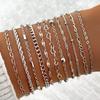 11 Pcs Vintage Twist Chain Bracelets Sets for Women Boho Punk Silver Gold Color Adjustable Cuban Link Bracelet Fashion Jewelry