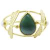 [Q5609] - Handmade Bracelet 'Cléopatra' Golden Green (dragonflies) - 70 Mm 35 Mm