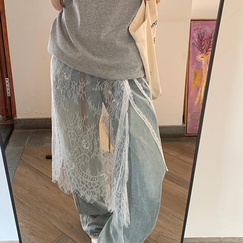 Spring And Summer New Products Niche Designs Layered Skirts Lace Women'S Versatile Drawstring Aprons Fashionable Summer Skirts