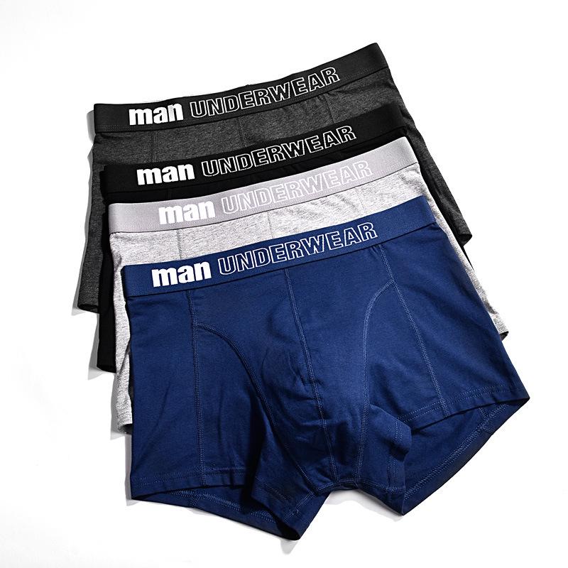 Мужские боксеры-брифы из чистого хлопка со средней посадкой, свободные - Удобные, дышащие, больших размеров (Длинная)