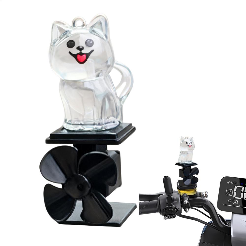 Dog Decorations Motorcycle Light Up Sculpture Wind Powered Small Animal Figurines For Motorcycle Handlebar Outdoor Cycling Night